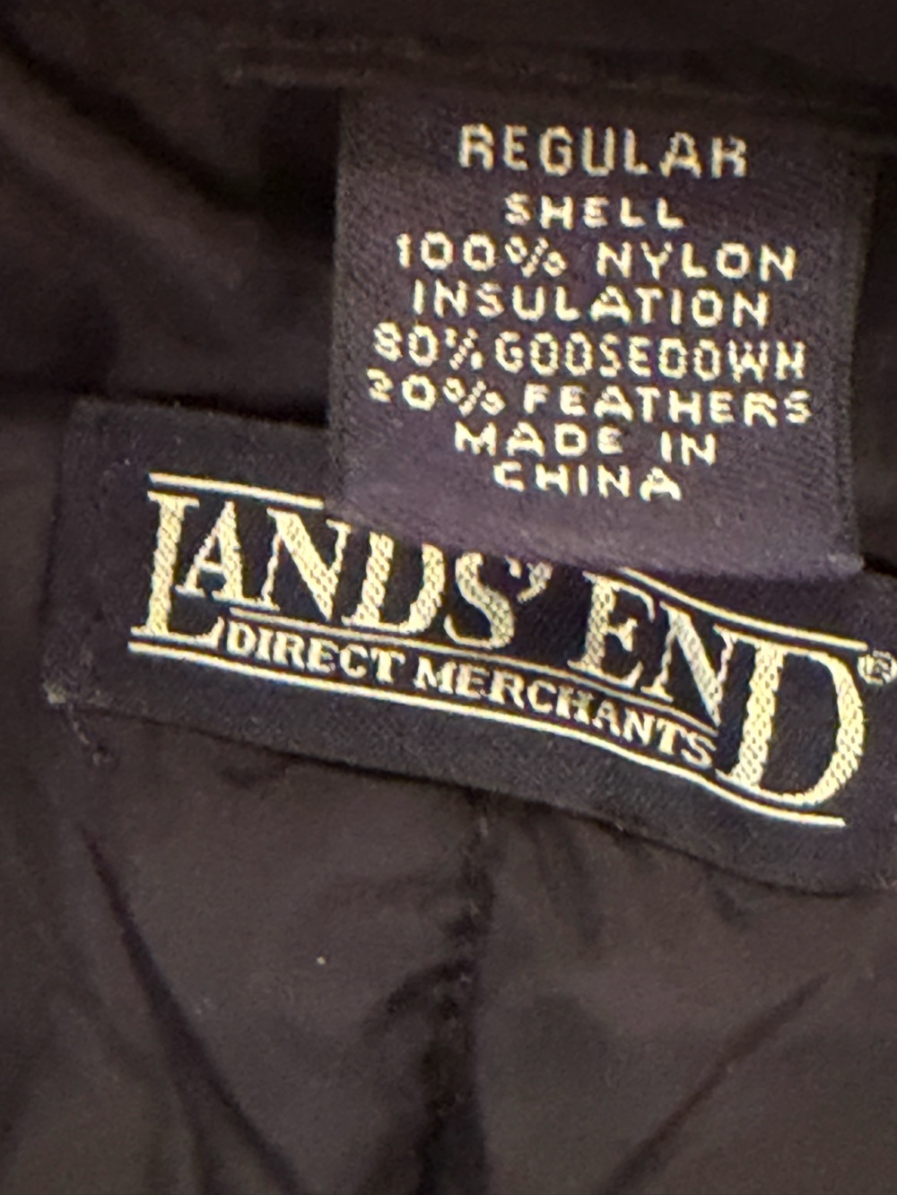 Land's End Quilted Nylon Vest Men's XL Navy Goosedown/Feathers - Picture 5 of 7